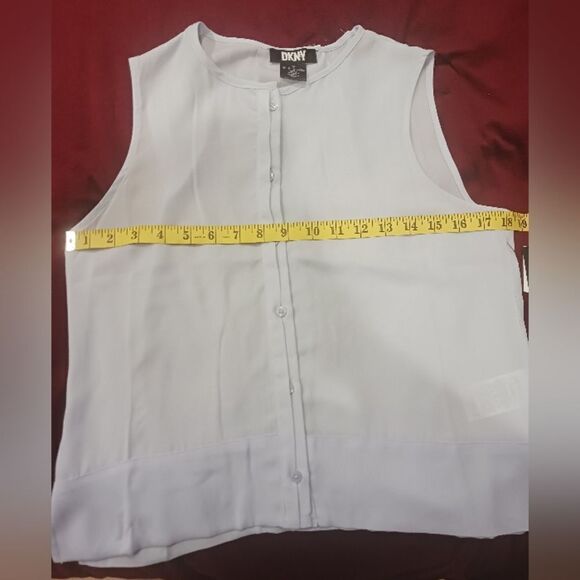 DKNY | Light Blue Sleeveless Blouse Shirt - Picture 6 of 7